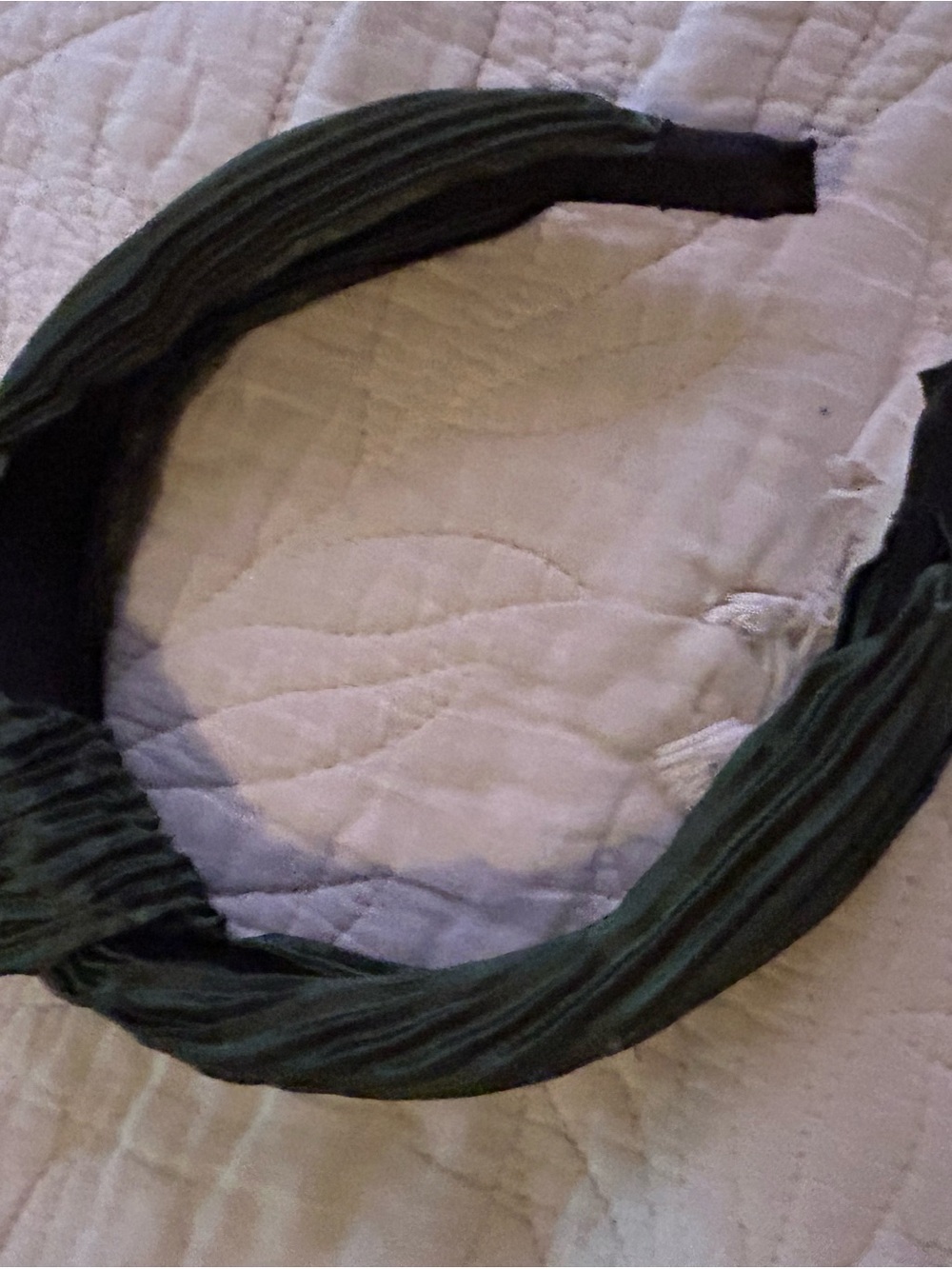 Dark Green Pleated Headband